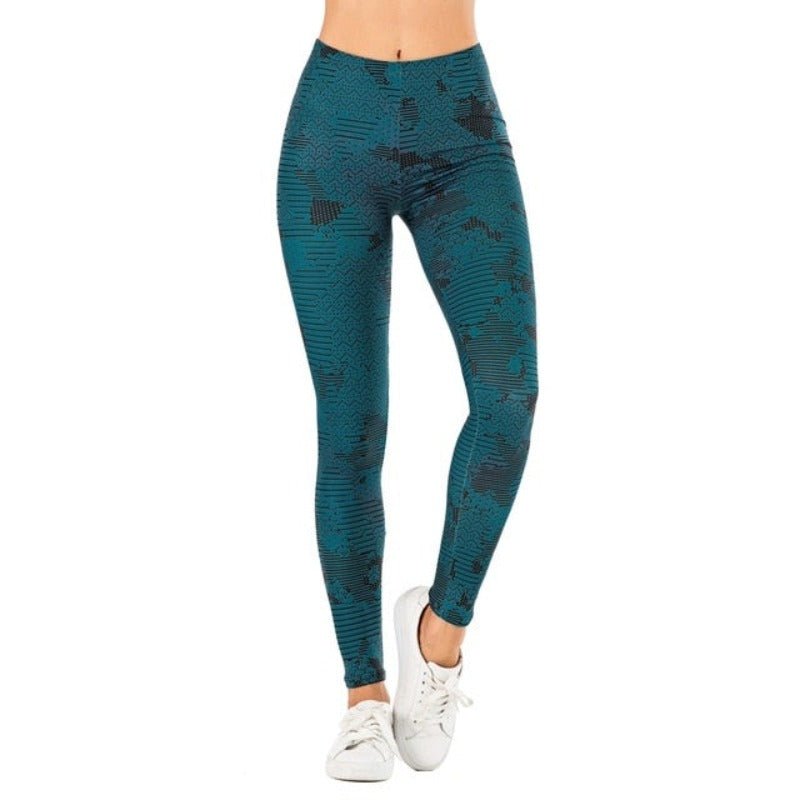 Brand Sexy Leaf Printing Fitness Slim High Waist Leggings - Necessary Clothing