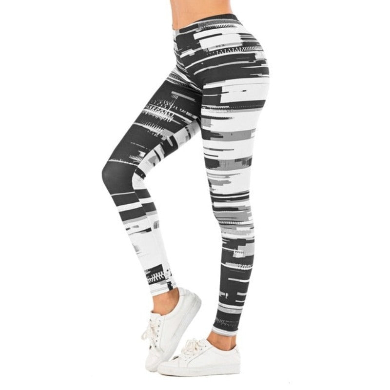 Brand Sexy Leaf Printing Fitness Slim High Waist Leggings - Necessary Clothing