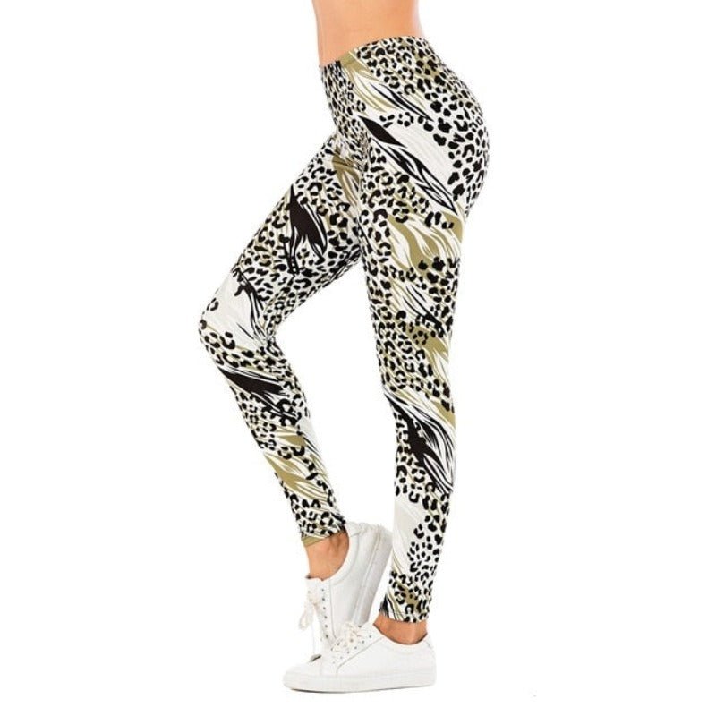 Brand Sexy Leaf Printing Fitness Slim High Waist Leggings - Necessary Clothing