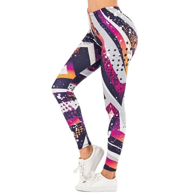 Brand Sexy Leaf Printing Fitness Slim High Waist Leggings - Necessary Clothing