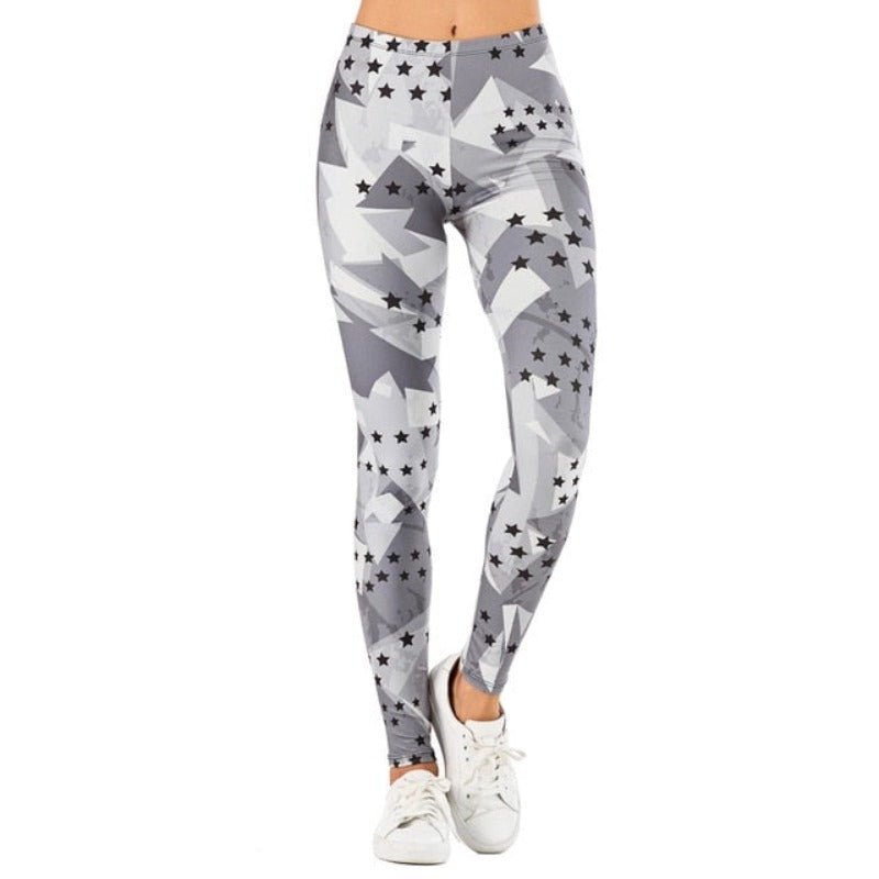 Brand Sexy Leaf Printing Fitness Slim High Waist Leggings - Necessary Clothing