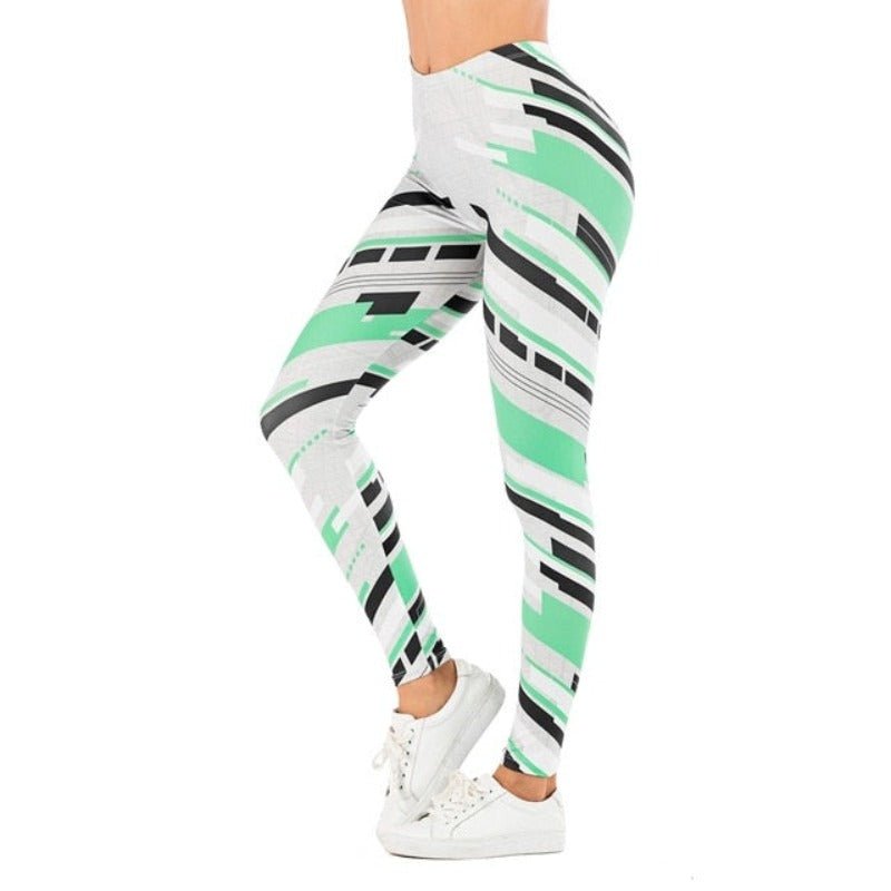 Brand Sexy Leaf Printing Fitness Slim High Waist Leggings - Necessary Clothing