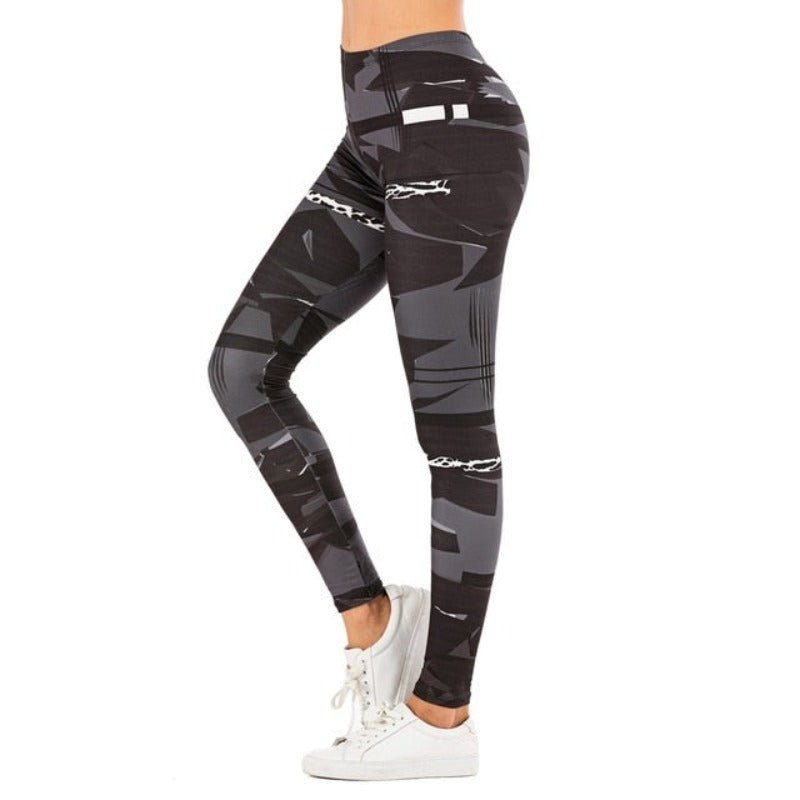 Brand Sexy Leaf Printing Fitness Slim High Waist Leggings - Necessary Clothing
