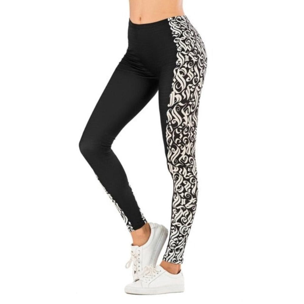 Brand Sexy Leaf Printing Fitness Slim High Waist Leggings - Necessary Clothing