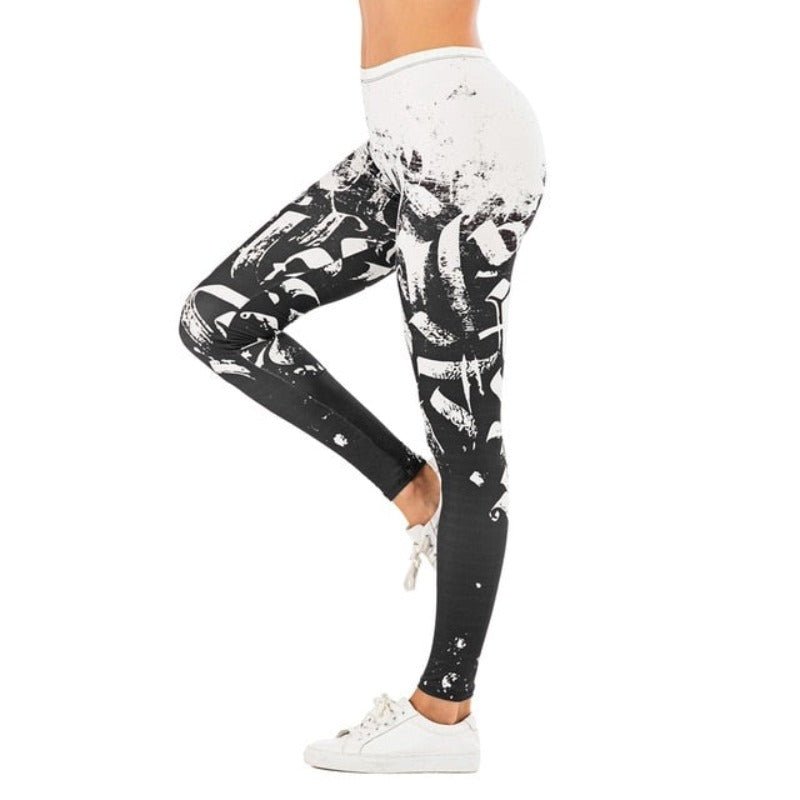 Brand Sexy Leaf Printing Fitness Slim High Waist Leggings - Necessary Clothing
