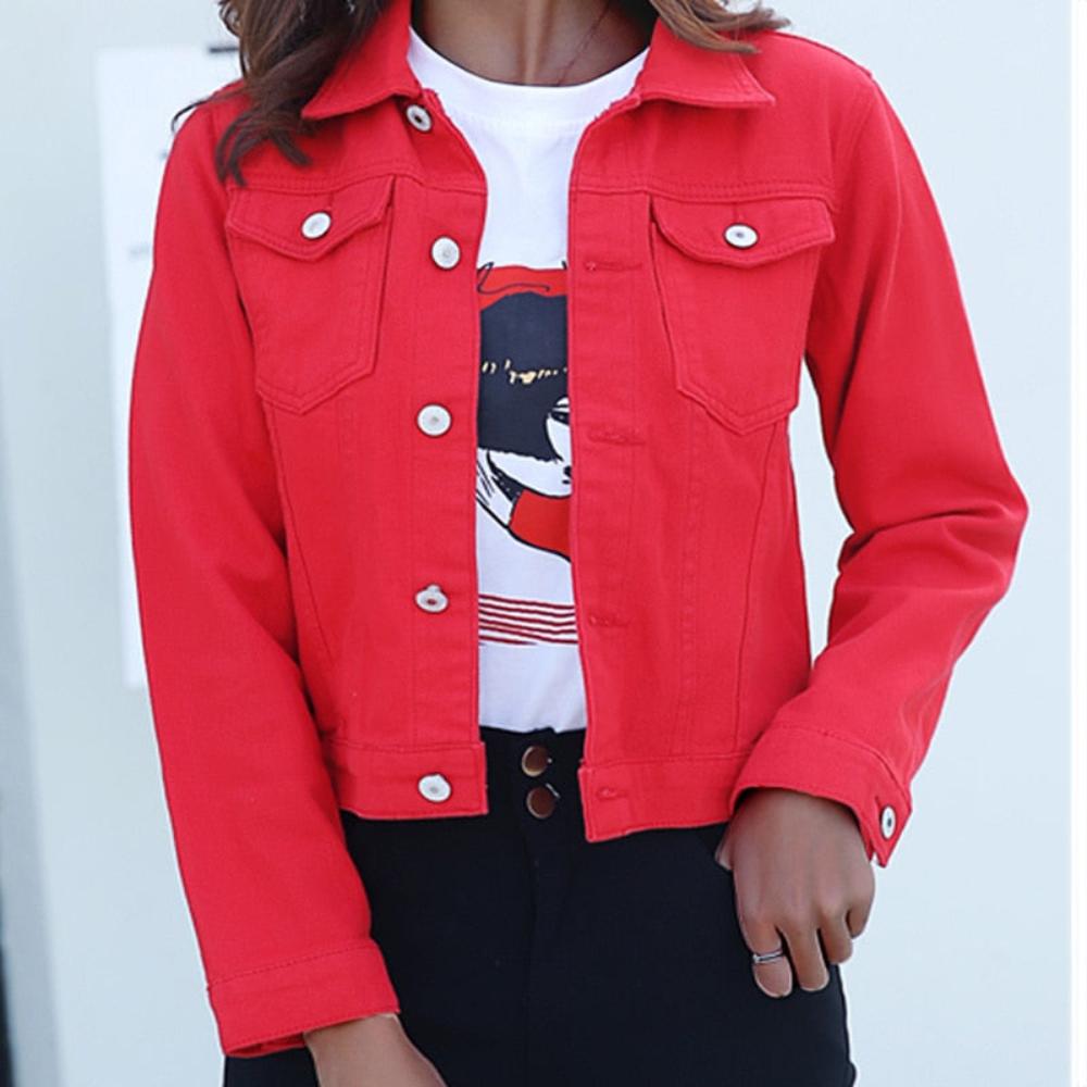 Candy Color Short Denim Jacket - Necessary Clothing