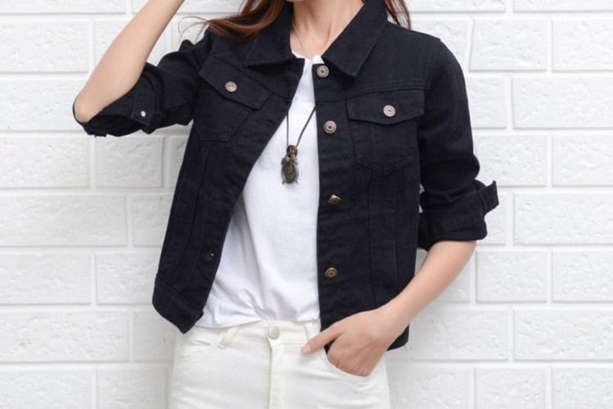 Candy Color Short Denim Jacket - Necessary Clothing