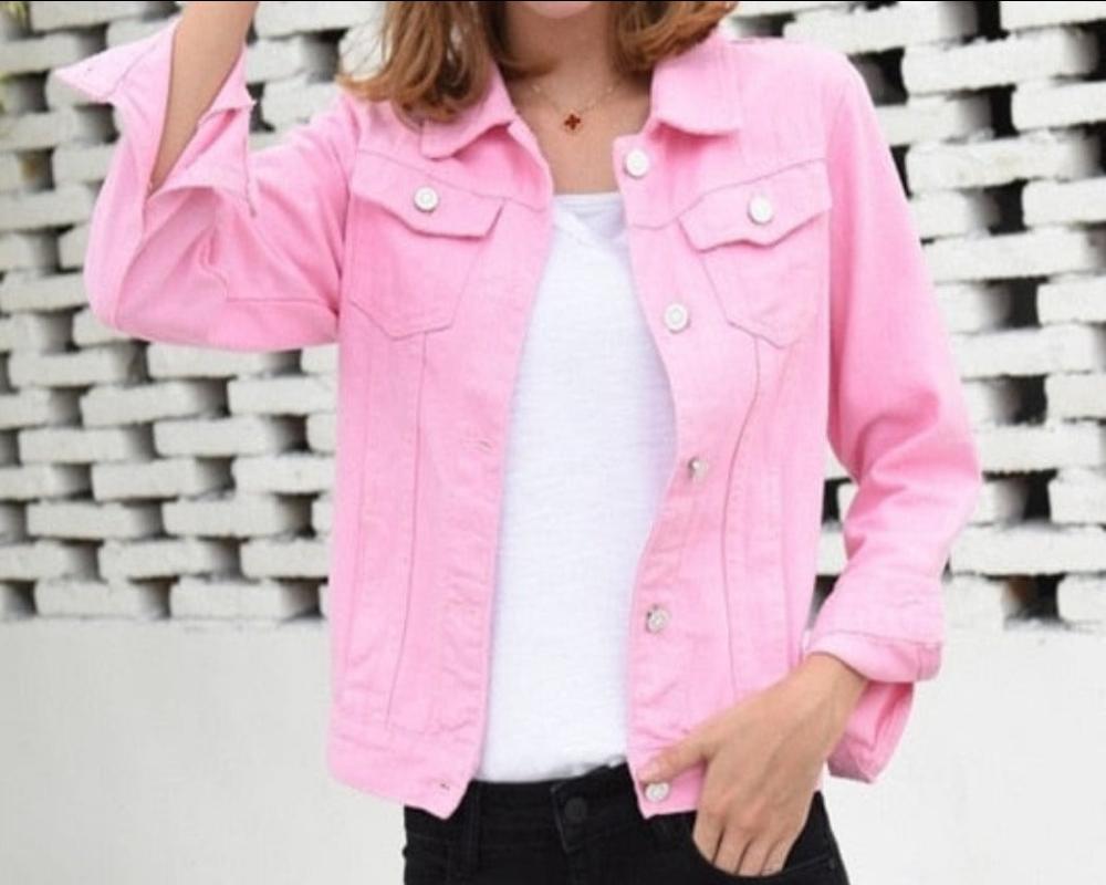 Candy Color Short Denim Jacket - Necessary Clothing