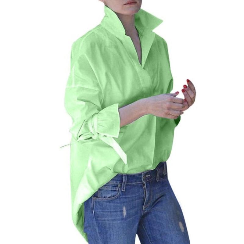 Elegant Turn-Down Collar Full Sleeve Blouse - Necessary Clothing