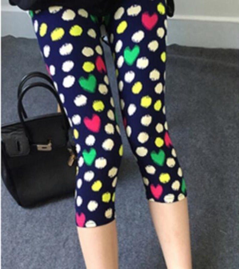 Elastic Waist Letter Stripe Short Leggings - Necessary Clothing