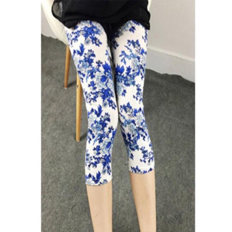 Elastic Waist Letter Stripe Short Leggings - Necessary Clothing