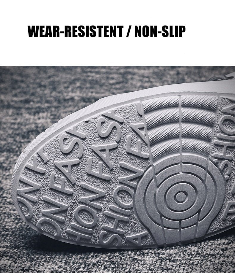 Fashion Breathable High Top Footwear Leather Hip Hop Sneakers - Necessary Clothing
