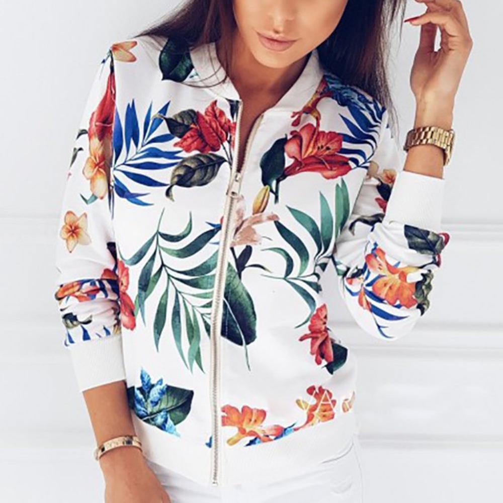 Floral Biker Long Sleeve Zipper Jacket - Necessary Clothing