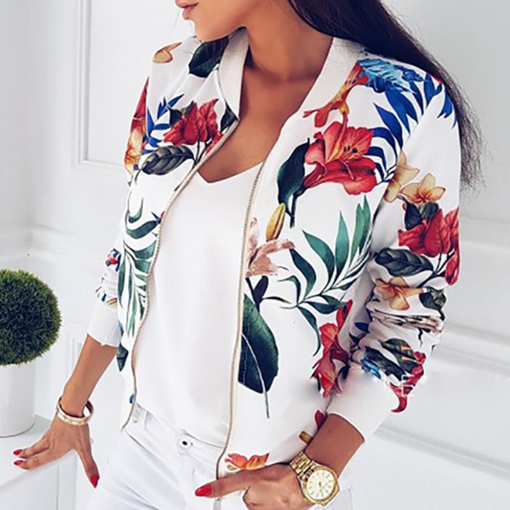 Floral Biker Long Sleeve Zipper Jacket - Necessary Clothing