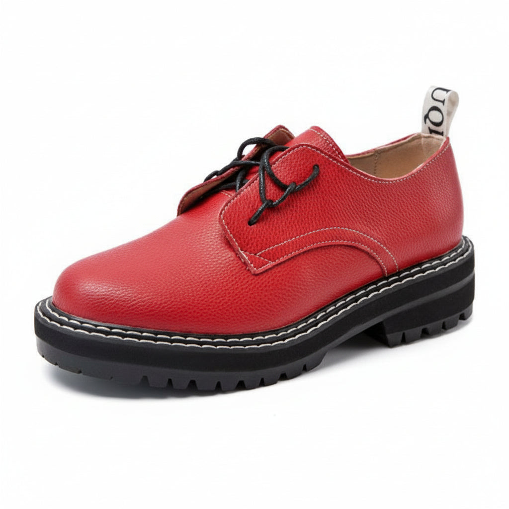 Genuine Leather Wild Thick British Style Oxford Student Shoes - Necessary Clothing
