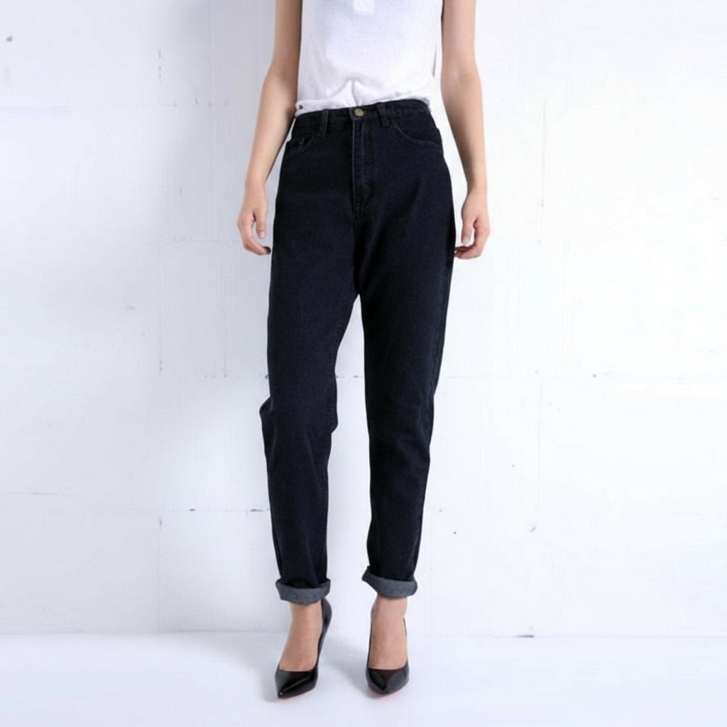 Harem Vintage High Waist Boyfriend Full Length Jeans - Necessary Clothing