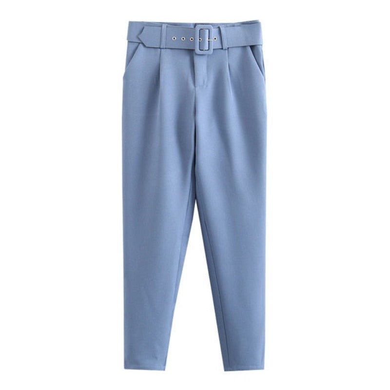 High Waist Sashes Pockets Pants - Necessary Clothing