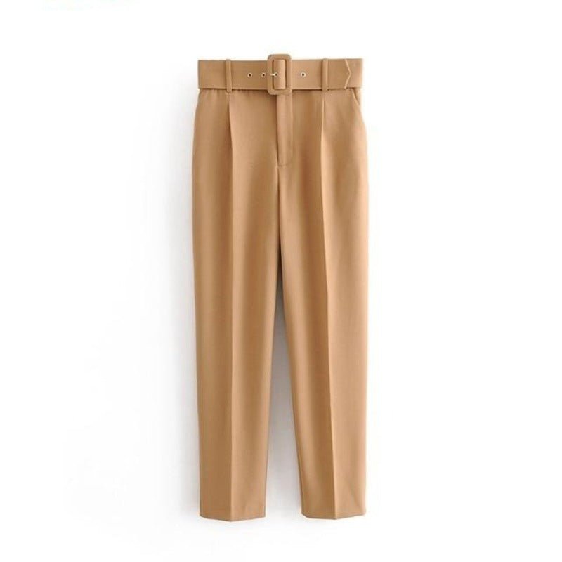 High Waist Sashes Pockets Pants - Necessary Clothing