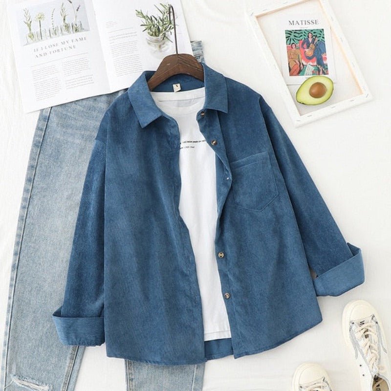Long Sleeve Corduroy Blouse - Necessary Clothing