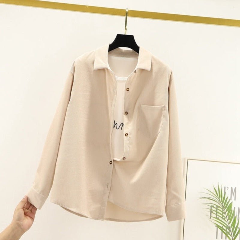 Long Sleeve Corduroy Blouse - Necessary Clothing