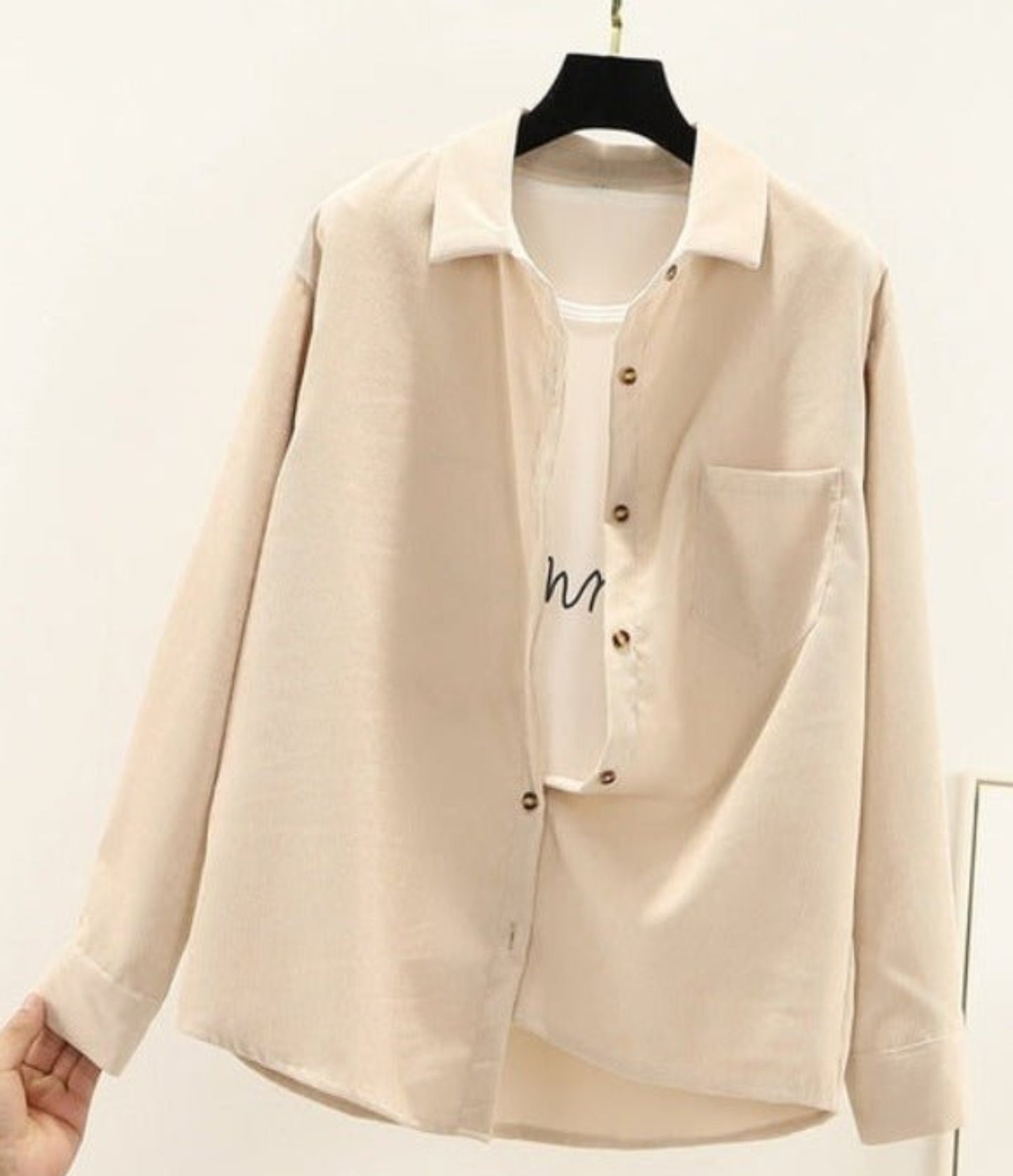 Long Sleeve Corduroy Blouse - Necessary Clothing