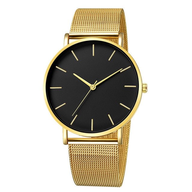 Mesh Belt Ultra - Thin Fashion Luxury Wrist Watch - Necessary Clothing