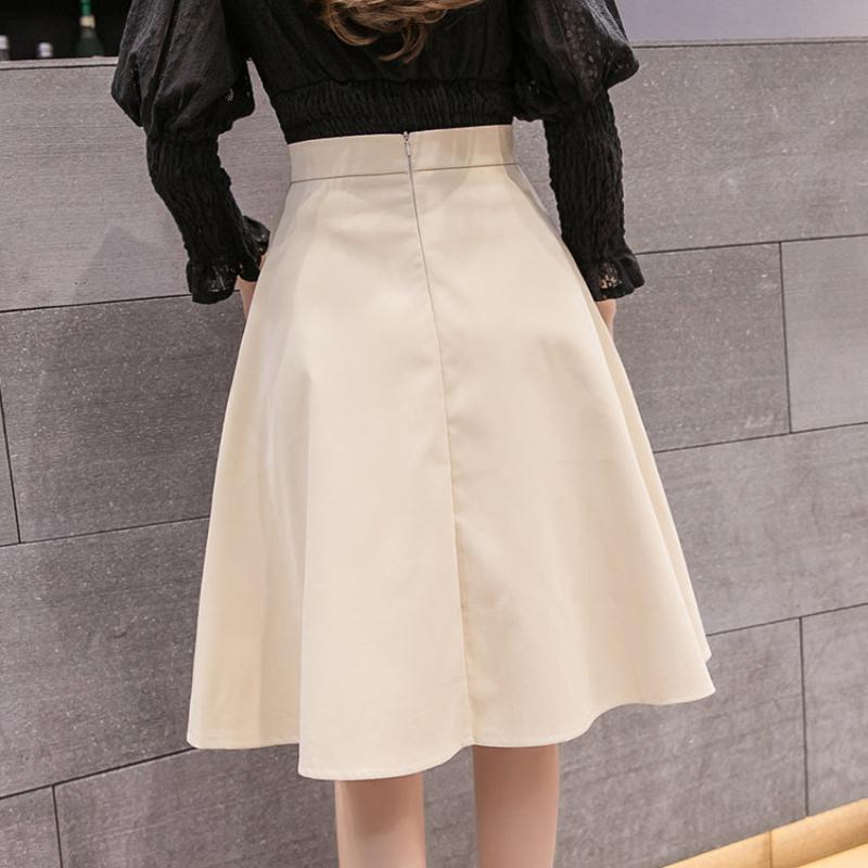 Midi Single - breasted A - Line High Waist Skirt - Necessary Clothing