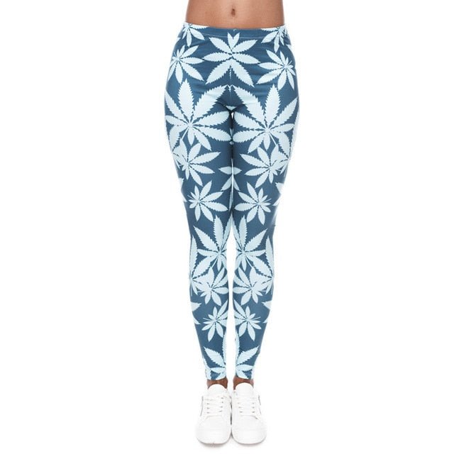 Printing Slim High Waist Leggings - Necessary Clothing