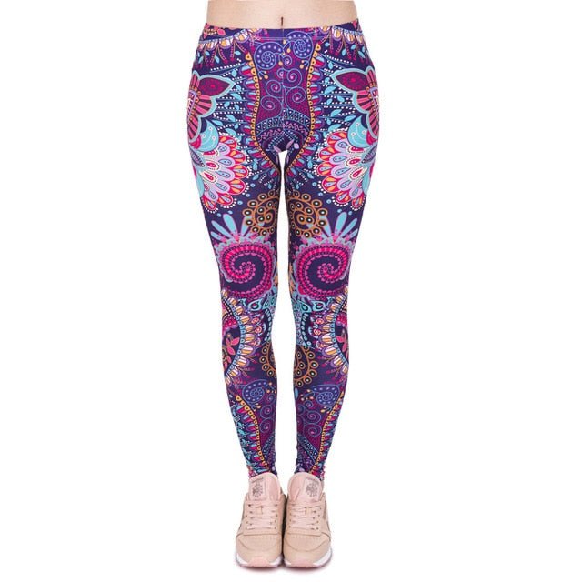 Printing Slim High Waist Leggings - Necessary Clothing