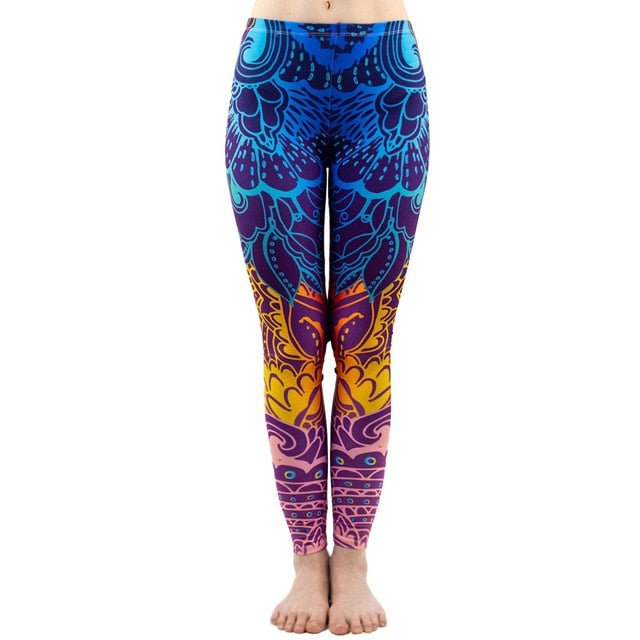 Printing Slim High Waist Leggings - Necessary Clothing