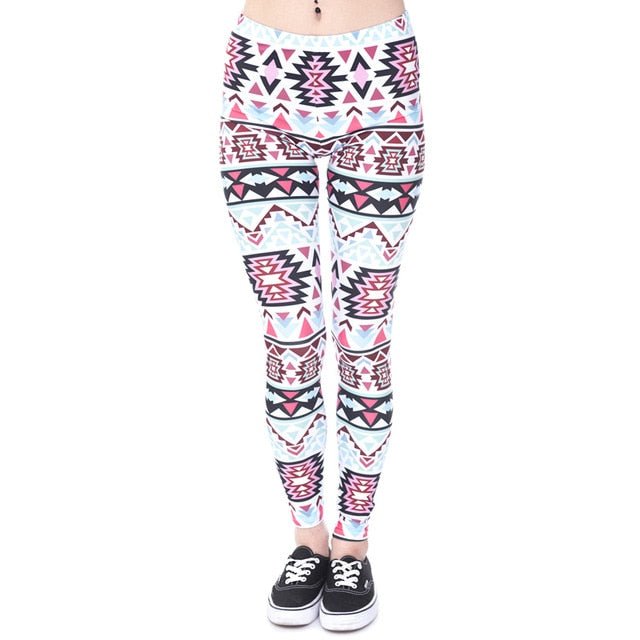 Printing Slim High Waist Leggings - Necessary Clothing
