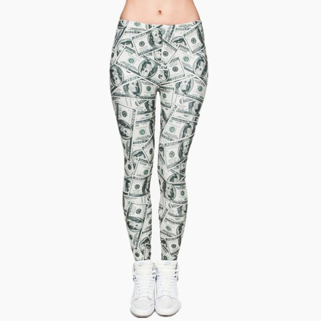 Printing Slim High Waist Leggings - Necessary Clothing