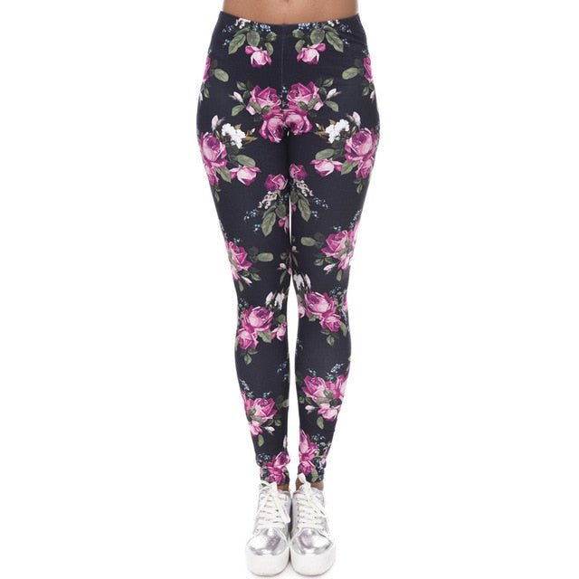 Printing Slim High Waist Leggings - Necessary Clothing