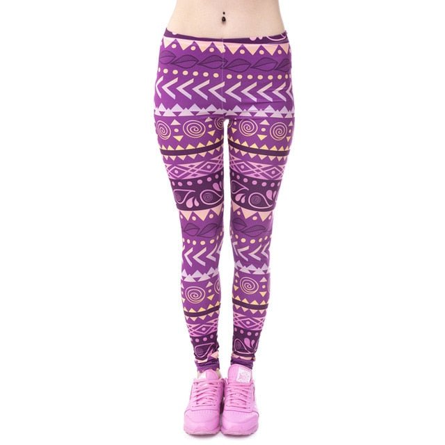 Printing Slim High Waist Leggings - Necessary Clothing