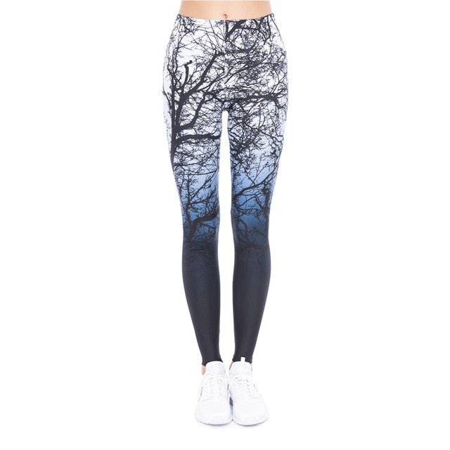 Printing Slim High Waist Leggings - Necessary Clothing