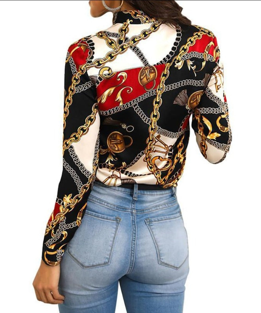 Neckline Long-Sleeved Blouse - Necessary Clothing Store