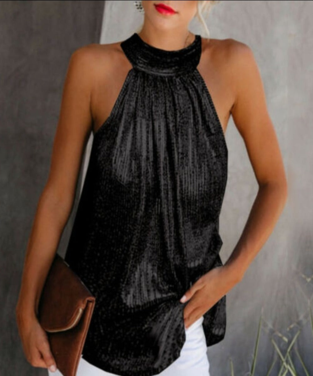 High Neck Sleeveless Tank Loose Blouse - Necessary Clothing Store