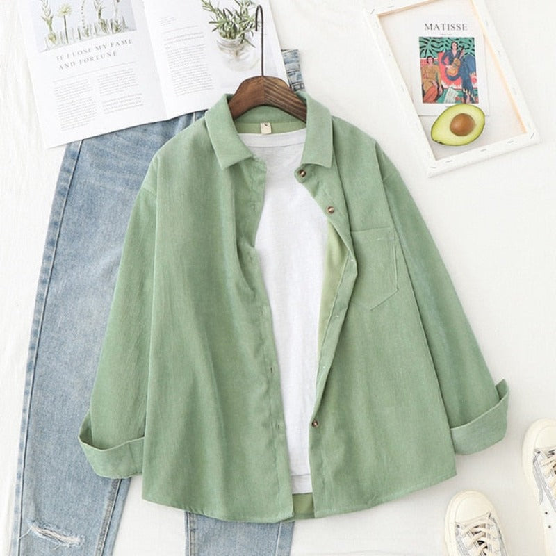 Long Sleeve Corduroy Blouse - Necessary Clothing Store