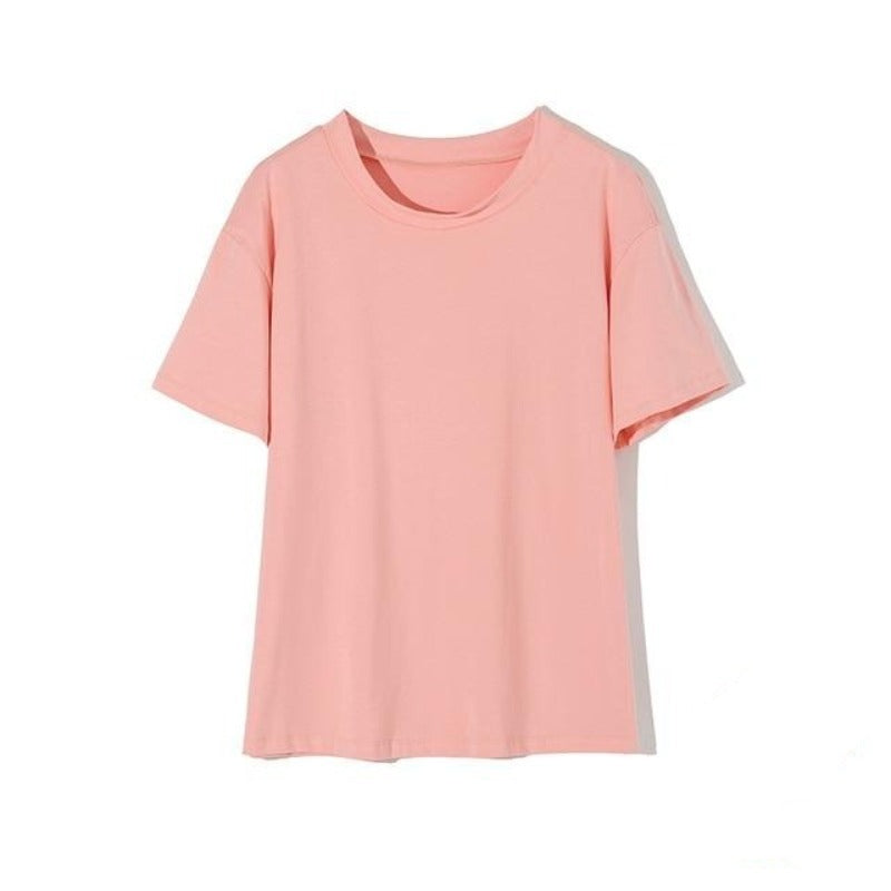 Knitted T-shirt Cotton Short Sleeve - Necessary Clothing Store