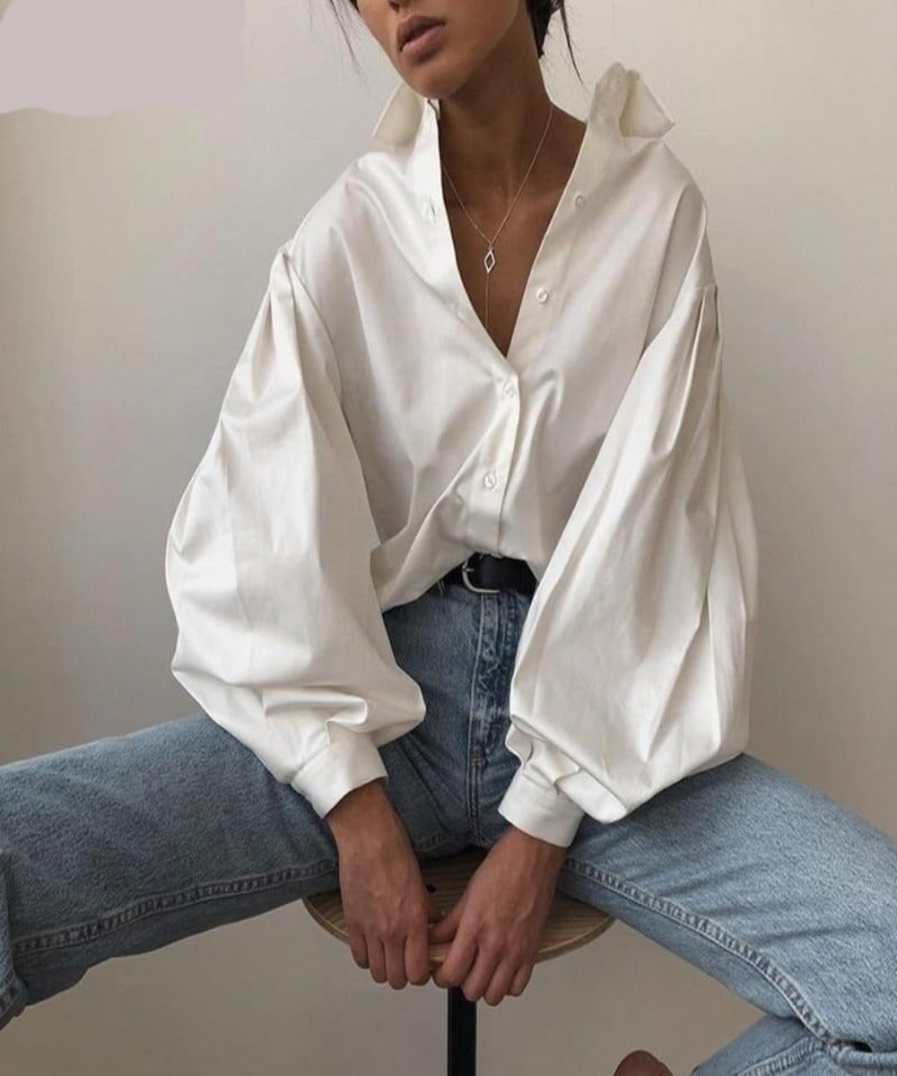 Elegant Sexy Vintage Blouse Turn Down Collar - Necessary Clothing Store