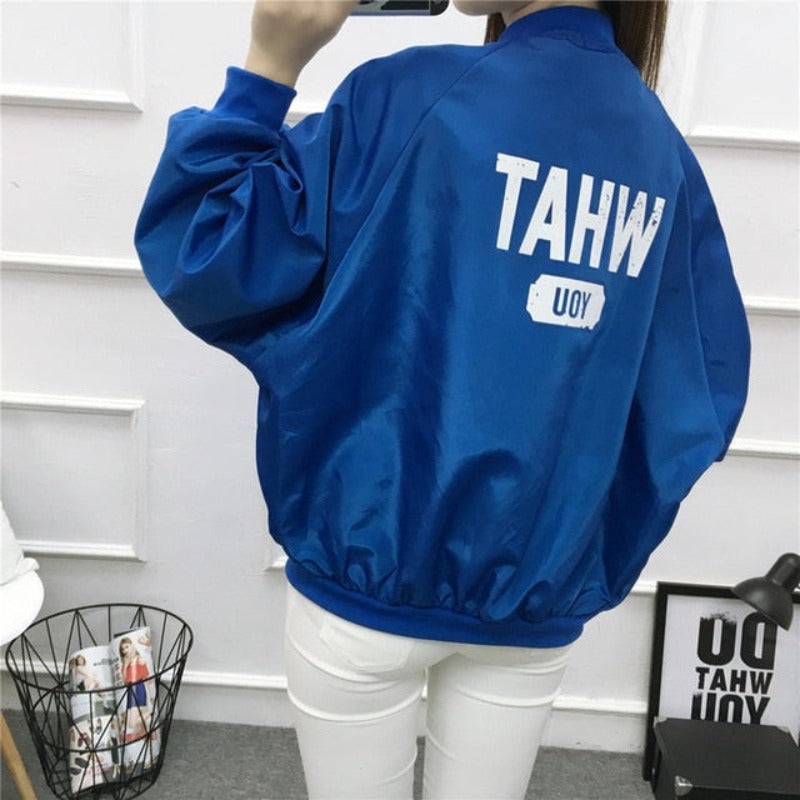 Clown Print Thin Chic Windbreaker Baseball Bomber - Necessary Clothing Store
