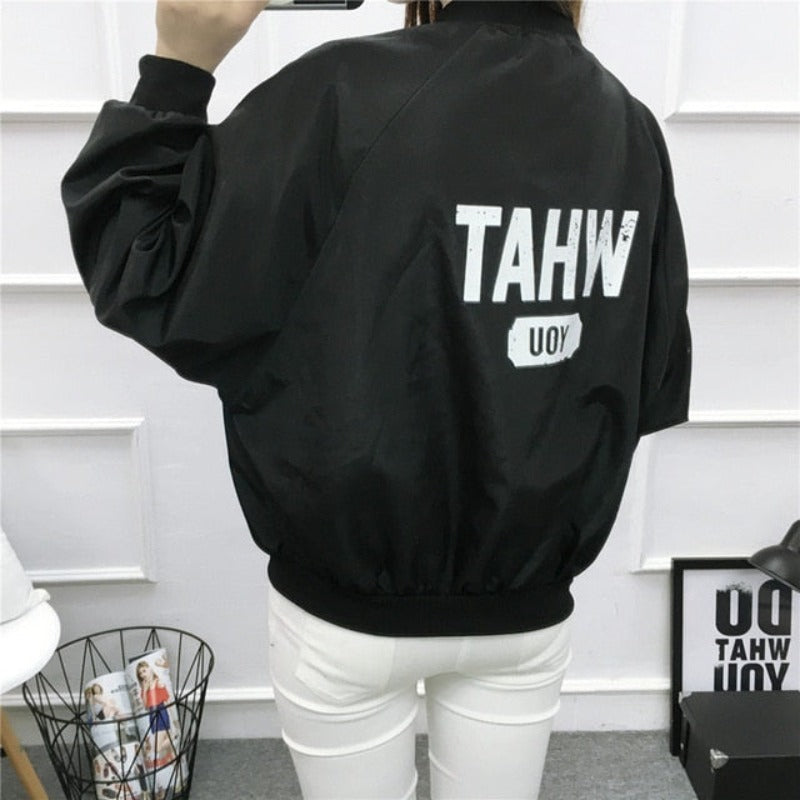 Clown Print Thin Chic Windbreaker Baseball Bomber - Necessary Clothing Store