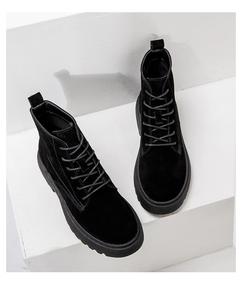 Suede Leather Women Flat Platform Short Ankle Boots - Necessary Clothing Store