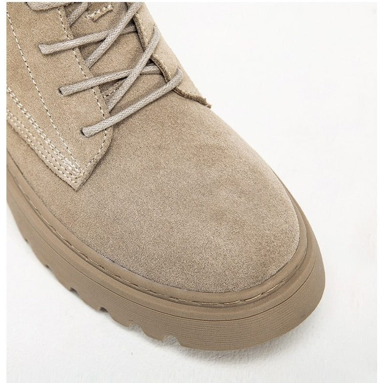 Suede Leather Women Flat Platform Short Ankle Boots - Necessary Clothing Store
