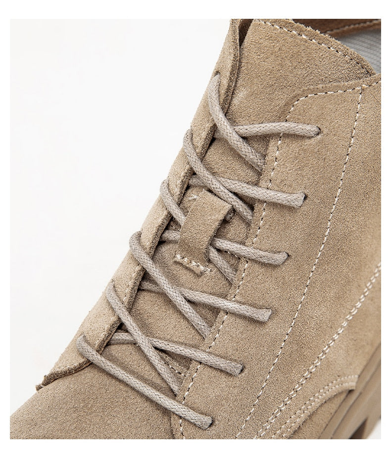 Suede Leather Women Flat Platform Short Ankle Boots - Necessary Clothing Store