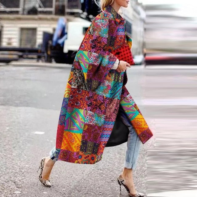 Retro Fashion Long Coat 4XL - 5XL Sizes - Necessary Clothing Store