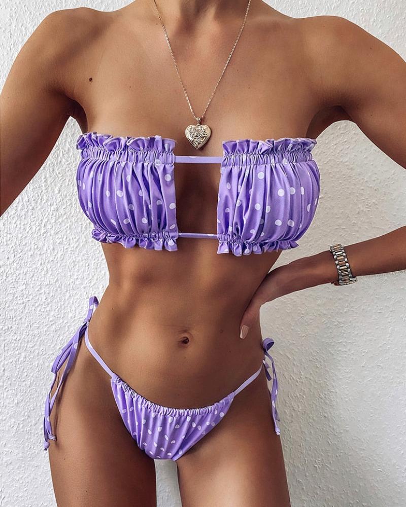 Sexy Bikini Pleated Swimsuit Swimwear Mini Thong Bikini Set Beachwear - Necessary Clothing Store