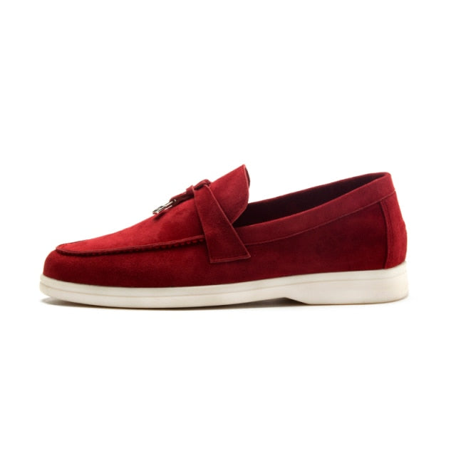 Natural Suede Mules Luxury Brand Designer Shoes Flat Genuine Leather - Necessary Clothing Store