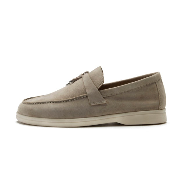 Natural Suede Mules Luxury Brand Designer Shoes Flat Genuine Leather - Necessary Clothing Store