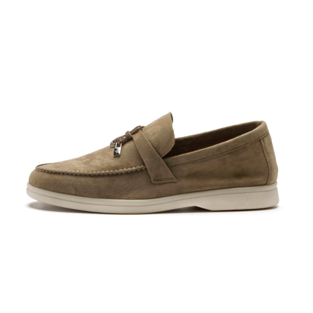 Natural Suede Mules Luxury Brand Designer Shoes Flat Genuine Leather - Necessary Clothing Store